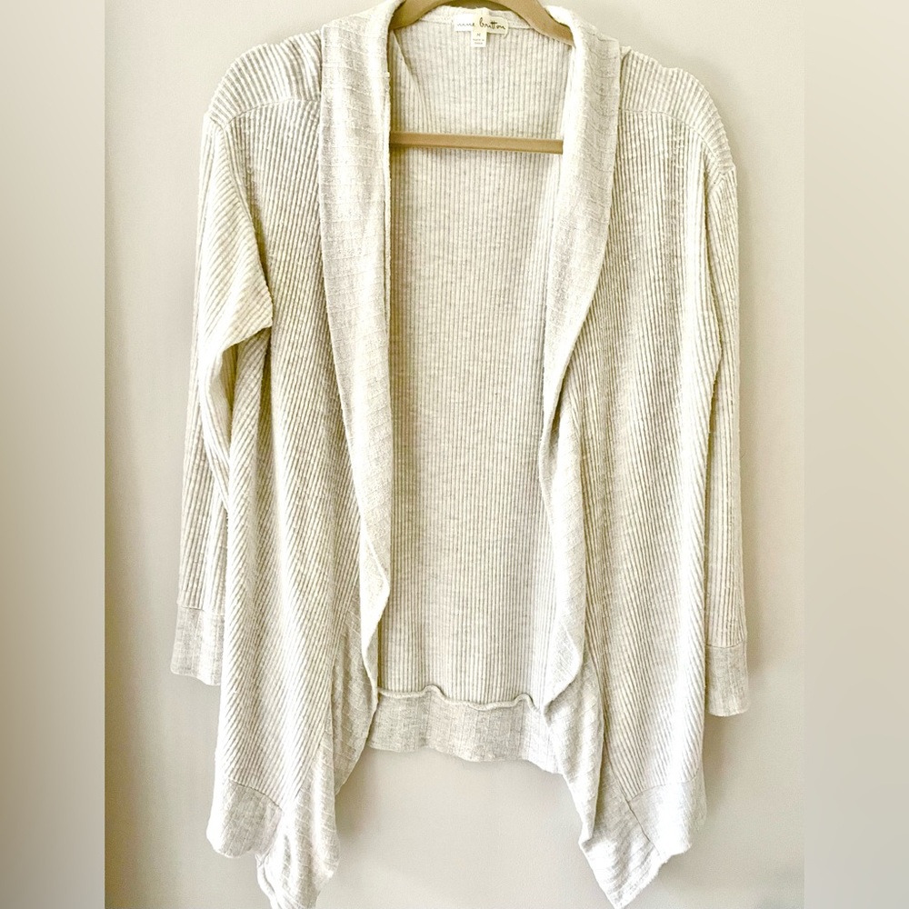 Nine Britton Ultra Soft Wrap Sweater Open Cardigan Size Medium Light Gray